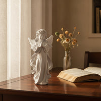 Angel Figurine Small Angel Statue Standing Sculptural Ornament for Shelf