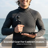 Aluminum Alloy Single Hand Camera Tray Lightweight Diving Camera Bracket Ergonomic Handle Underwater Photography Rig Expandable Mount for Videographers, Vloggers, Photographers, Snorkeling, Water Sports, Swimming