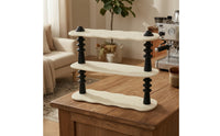 3 Tier Desktop Storage Rack Low Profile Desktop Rack with Trays Modern Furniture for Vanity
