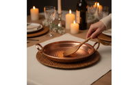Copper double Handle Pan Hammered Pan with Loop Handles Cookware for Hosts