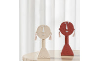 Resin Figurine with Tassel Earrings Minimalist Decor Stylized for Shelf, Console