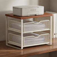 Printer Stand with Drawer Countertop Two-Tier Storage Rack Multi-Use Office Furniture