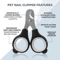 Nail Clippers for Cat Nail Clippers and Dog Nail Clippers, Scissor Style Blade for Guinea Pig and Small Animals, ABS Handle for Home Grooming
