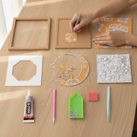 DIY Song Brocade Pearl Painting Kit with Frame, Chinese Style Craft for Events & Gifts