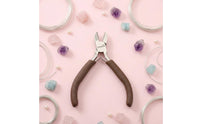 Brown Handles Jewelry Making Plier Metal Body Wire Working Plier Silver Toned Craft Tool Polished Finish for DIY Crafting