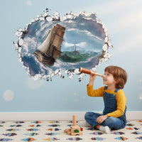 3D Sport Wall Decal Self Broken Wall Football Sticker Peel and for Teenagers, Kids, Bedroom, Dorm Room