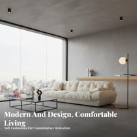 Cumulus Sofa Creamy cream Color Living Room Furniture Designer Inspired Upholstered Couch for Interior Designers, Design aficionados, Lounging, Showroom