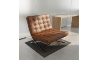 Designer Look Century-Century Modern Pavilion Chair Minimalist Design Armless Chair with Chrome Frame Fully Assembled for Living Room, Office, Reception Area