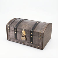 Wooden Treasure Chest with Arched Lid Rustic Wooden Treasure Chest with Locking Latch Arched Storage Box for Collectors
