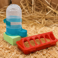 Cat Feeder and Waterer Set Automatic, Multi Pet Feeder for Quail, Anti Splash Food Trough Polymer Translucent Hue, Easy Assemble Feeder