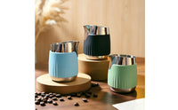 Easy-Grip Milk Frothing Pitcher with Silicone Sleeve Precision Milk Frothing Pitcher with Spout Premium Long-Lasting for Baristas, Espresso Lovers