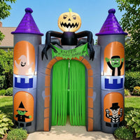 Halloween Inflatable Haunted House Castle Archway Tall Castle Archway Inflatable Decoration Giant Bright for Homeowners, Yard