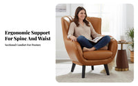 traditional design Highspine Club Chair Ergonomic Comfort Upholstered highspine design Armchair Sturdy Construction Lounge Seat Soft paddinging for Homeowners, Readers, Seniors, Living Room, Home Office, perusing corner, Bedroom