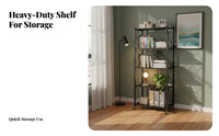 Foldable Storage Rack Installation Foldable Storage Shelf Carbon Steel Foldable Metal Trolley for Homeowners, Renters, Kitchen, Pantry, Garage
