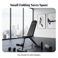 Foldable Design Adjustable Sit-up Bench Space-Saving Multi-Position Weight Bench Stable Triangular Structure Fitness Equipment Comfortable Padding for Home Gym Users, Adults, Athletes, Ab Workout, Strength Training, Weightlifting
