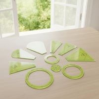 10 Pieces Clear Markings Quilting Ruler with Different Shapes Flat Quilting Template Set Compact Patchwork Template Set Lightweight for Crafters