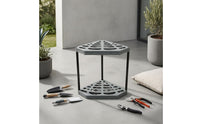 Molded Plastic Fan-Shaped Garden Tool Rack Open Frame Corner Garden Tool Rack Compact