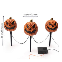 Pumpkin Stake Lights Light-up Jack-O'-Lantern Stake Lights Pumpkin Decoration with Stakes Battery-Operated Yard Decorations