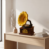 Miniature Gramophone with Sound Amplifier Nostalgic Phonograph Music Player