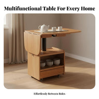 1 Piece Lift Surface Table Solid Wood Folding Dining Table Cart Foldable Convertible Multi-functional Ergonomic Adjustable Height Remote Workstation Suitable for Homeowners Small Areas Living Room