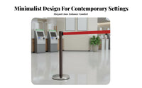 Heavy Duty Base Retractable Belt Stanchion Wear-Resistant Stainless Steel Queue Pole Belt Barrier Post for Event Organizers, Security Personnel, Business Owners, Airports, Hotels, Exhibition Halls, Retail Stores