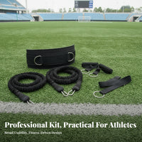 Elastic Sprint Harness Black Running Resistance Harness Long-Lasting Resistance Rope Set Comfortable for Towing Workouts