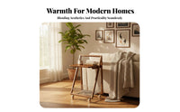 Rolling Trolley Two Tier Storage Sturdy Wood for Living Room