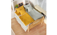 6 Pieces Dollhouse Bedding Set Textile Miniature Bedding Set Handcrafted Dollhouse Bedroom Collection with Throw Pillows for Hobbyists