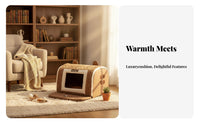 Striped Feline Teepee Warm Striped Teepee Bed Semi-Enclosed Design Cushiony Entrance for Winter, Bedroom, Living Room