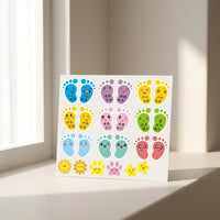 Cute Animal Cartoon Footprint Floor Stickers for Kindergarten Classroom Decoration - Caution Steps, Wet Floor