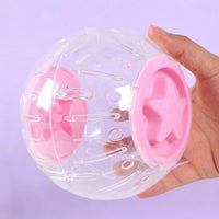17cm Illuminated Stellar Sky Hamster Orb, Transparent Hamster Spheres for Dwarf Hamsters and Guinea Pigs, Silent Freestanding Exercise Toy with Strap