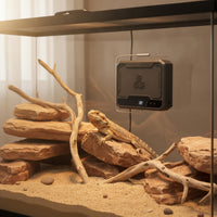 Pet Fan Heater with Digital Display Compact Enclosure Heater with Metal Support Frame Slim for Reptile Owners, Terrariums