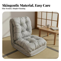 Multi-Functional Convertible Armchair Bed Space-Saving Adjustable Futon Lounger Easy Assembly Floor Sofa Low-Slung Design for Apartment Dwellers, Students, Young Adults, Bedroom, Living Room, Small Areas, Reading Nook