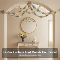 Easter Tinsel Garland Festive Spring Hanging Tinsel Garland Decoartion Party Supplies for Families, Teachers
