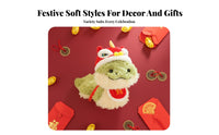 Lion Dance Snake Stuffed Toy Festive Design Chinese New Year Snake Doll Chinese Astrological Stuffed Good Luck Token