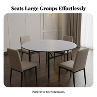 Large Round Folding Table Foldable Design Round Folding Table High Capacity for Hotel Managers, Businesses, Restaurants, Banquets, Wedding Venues