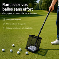 Telescopic Aluminum Alloy Ball Retriever, Mobile and Practical Ball Collector for Back Protection, Capacity 120 Balls