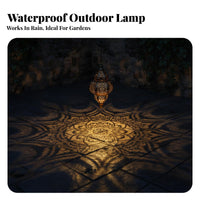 Waterproof Solar Powered Moroccan Lantern Energy Saving Hexagonal Solar Lantern Automatic On/deactivate for Patio, Yard, Balcony