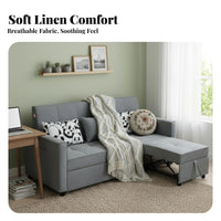 Space-Saving Design Pull-extendable Sofa Bed two-in-aFunction Pull-extendable Loveseat Bed Minimalist design transformable Couch Easy Conversion for Apartment Dwellers, Homeowners, Young Adults, Small Spaces, Home Office