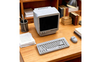 Realistic Look Retro Desktop Computer Model High Intricate Dollhouse Computer Set Plastic Miniature Electronics