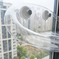 Window Cat Perch with Transparent Dome, Suction Cup Cat Bed and Hammock for Indoor Sunbathing, Strong 3 Cups Sturdy Non-Foldable Elevated Seat
