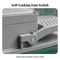 Self-Locking Foot Switch Non-Slip Base Foot Pedal Switch Sturdy Aluminum Construction Professional Electric Pedal for Metalworking, Carpentry, Garage