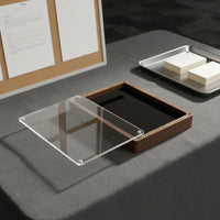 Walnut Medal Box Solid Wood Walnut Medal Case Clear Lid for Display