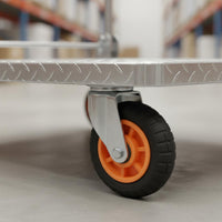 Foldable Heavy Duty Flatbed Trolley Quiet Wheels Folding Platform Truck Wear-Resistant Casters Steel Push Vehicle Dolly Easy Storage for Warehouse, Garage, Office