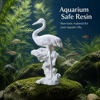 Resin Crane Figurine for Aquarium Landscape and Home Decor