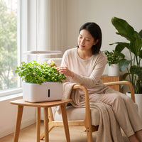 Full-Spectrum Hydroponic Planting Machine Self-Circulating Hydroponic Growing System Kit Telescopic Smart Grower with Grow Light Adjustable for Apartment Dwellers, Beginners, Kitchen, Office