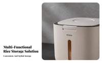 Moisture-Proof Rice Storage Container Safe Sealed Rice Bin Single-Press Access Lid for Pantry, Kitchen Countertop