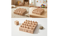 Wooden Sensory Matching Toy Educational Child-Centered Sorting Toy Open-Ended Shape Sorting Board for Kids, Home, Classroom, Preschool