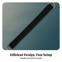 Exercise Gear Black Connector Strap Double D-Loop Woven Hanging Strap Heavy Duty Metal Rings for Bodyweight Training