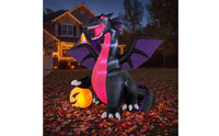 Inflatable Dragon with Pumpkin Lighted Inflatable Dragon Outdoor Yard Decoration for Homeowners, Lawn
